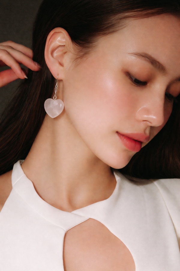 Boucles d’oreilles en quartz rose