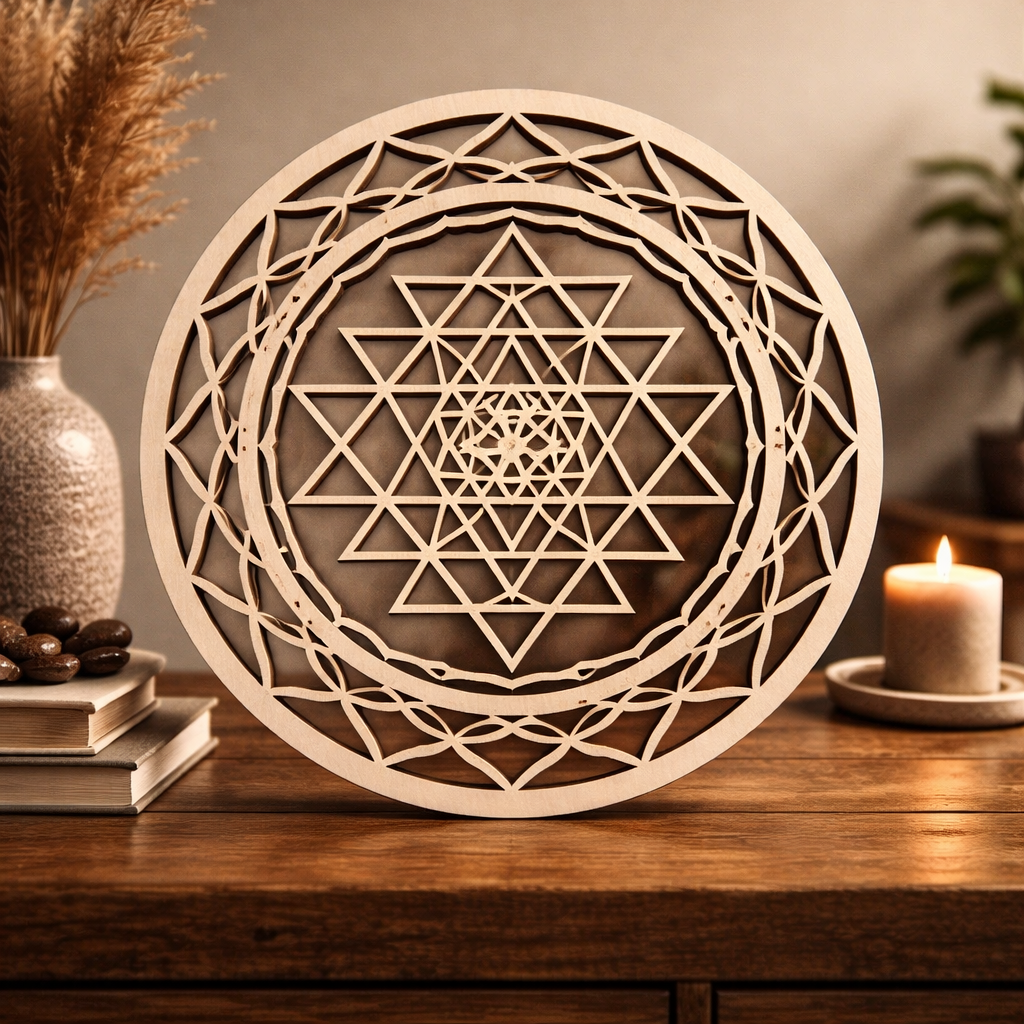 Sri Yantra en bois – 30 cm