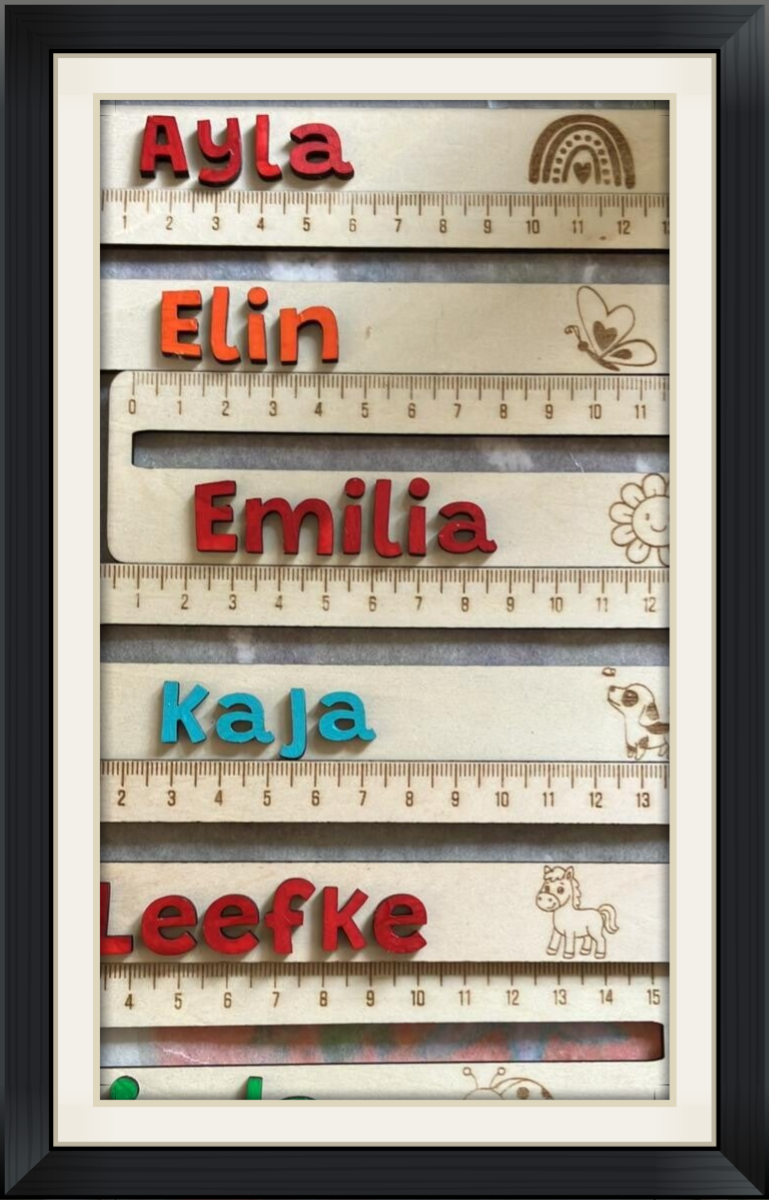 Personalisiertes Holz-Lineal mit Namen und Motiv – ein tolles Geschenk zur Einschulung 🎁✏