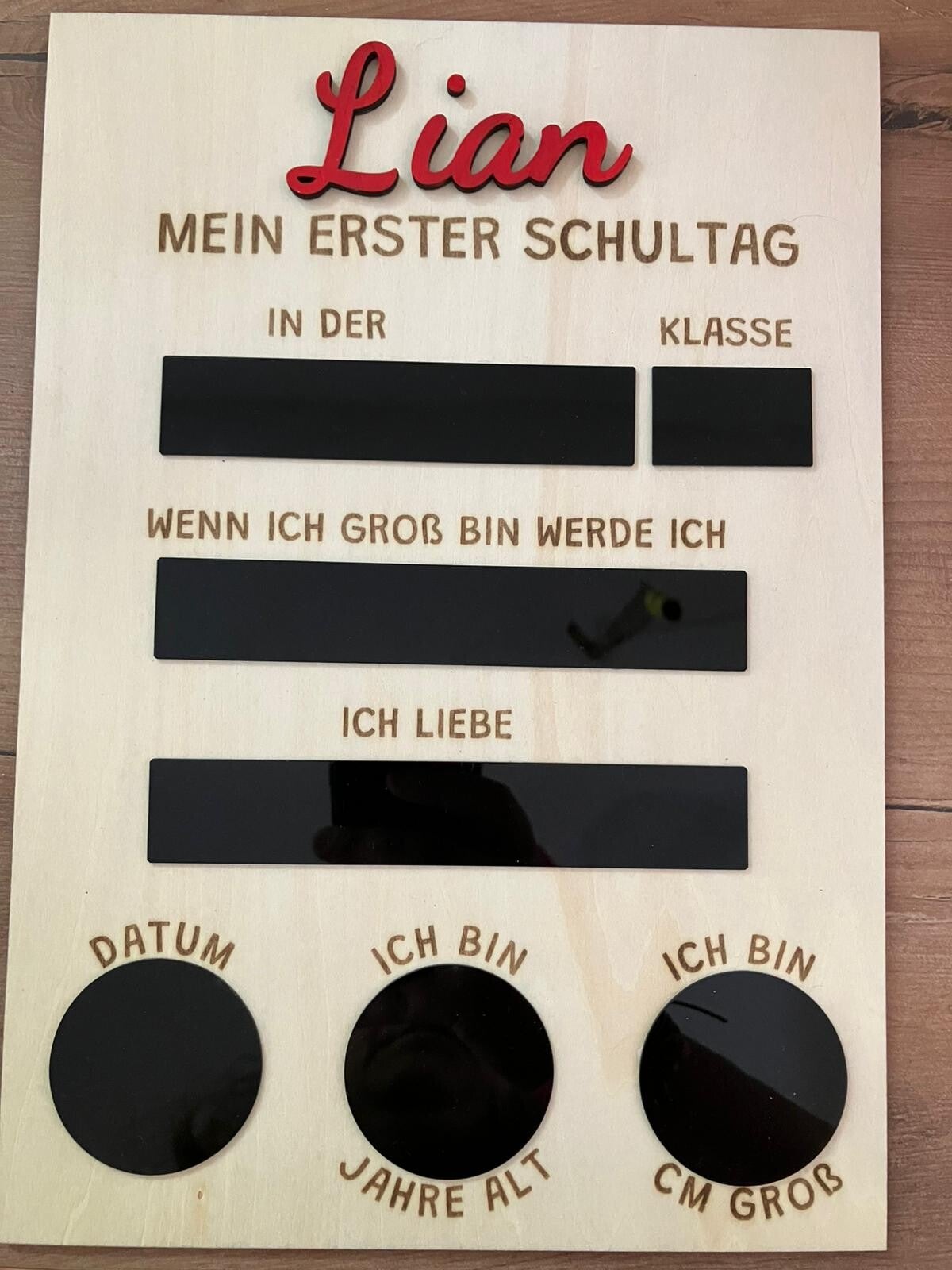 Einschulungstafel  – personalisiert für den ersten Schultag