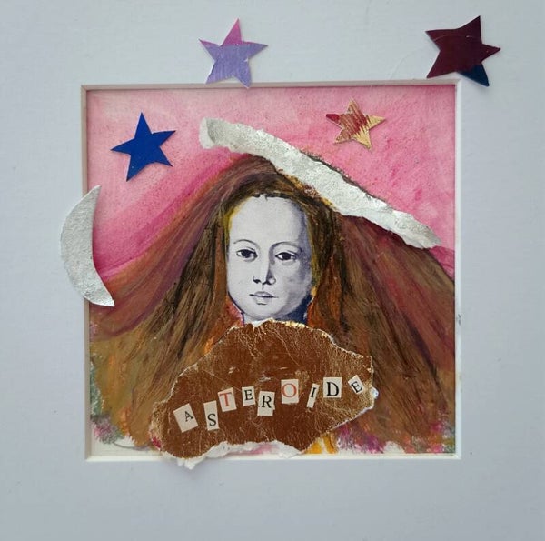 Œuvre unique sur papier collage art "ASTEROIDE" collection Marinette