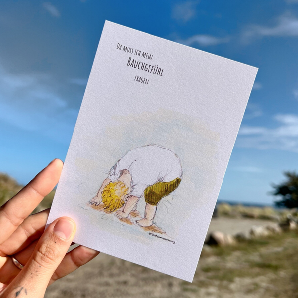 Da muss ich mein Bauchgefühl fragen · Postkarte