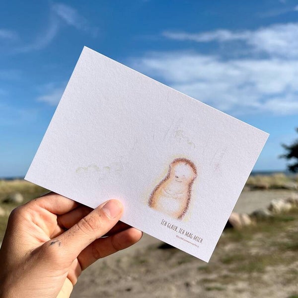 Ich glaub, ich mag mich · Igel-Postkarte
