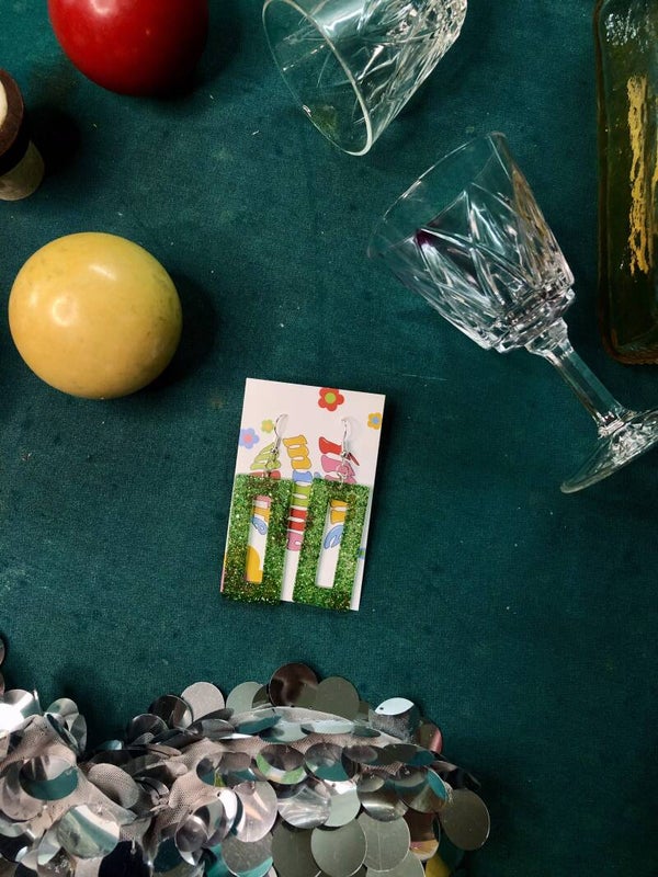 Green sparkle rectangles