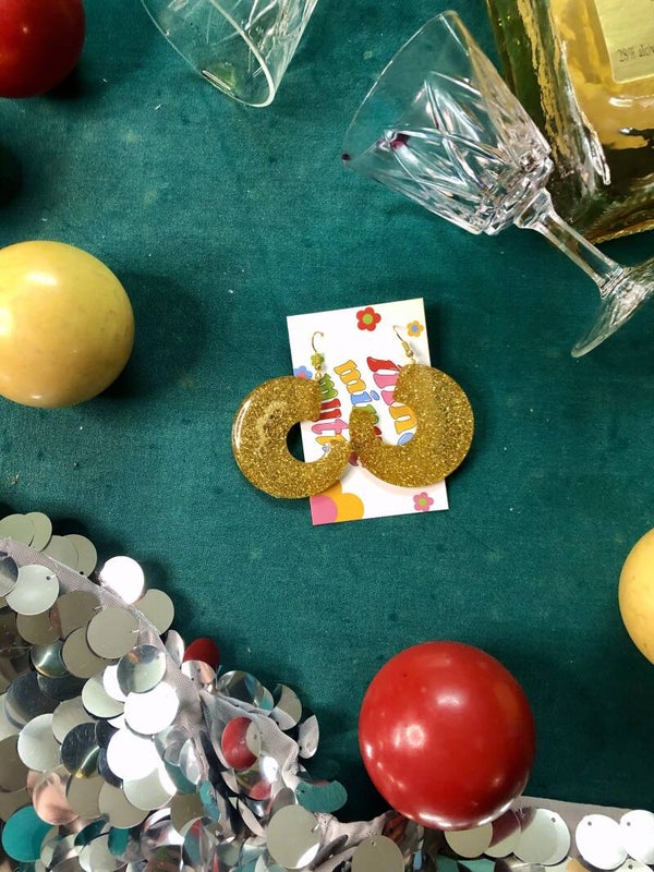 Gold sparkle half moon