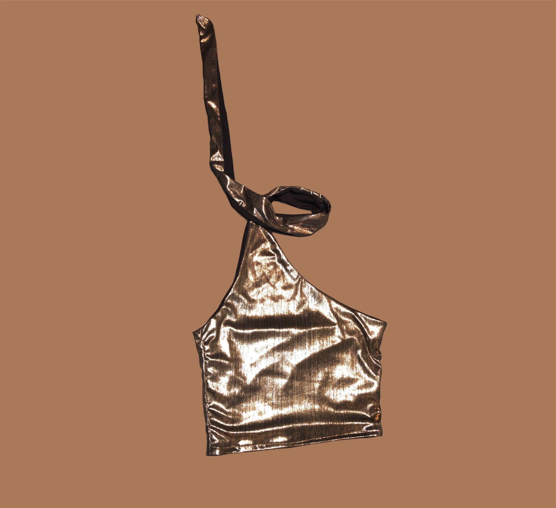 Skinny scarf top - Bronze metallic
