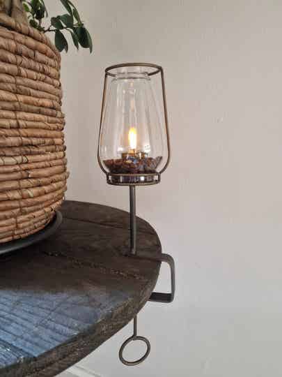 "Knijp"lampje incl. waxinelicht met timer