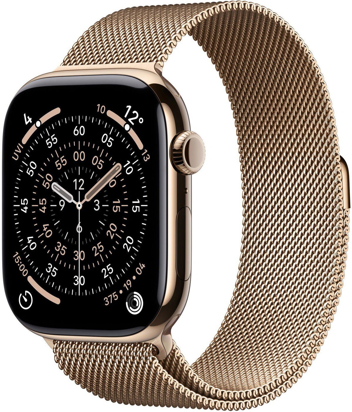 Apple Watch Series 11 GPS + Cellular 42mm Titan mit Milanaise-Armband Gold M/L