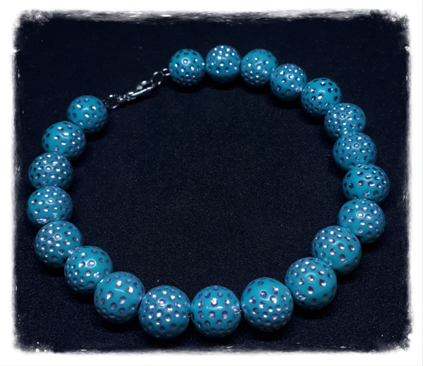 1010 - blauw met zilverkleurige stippen