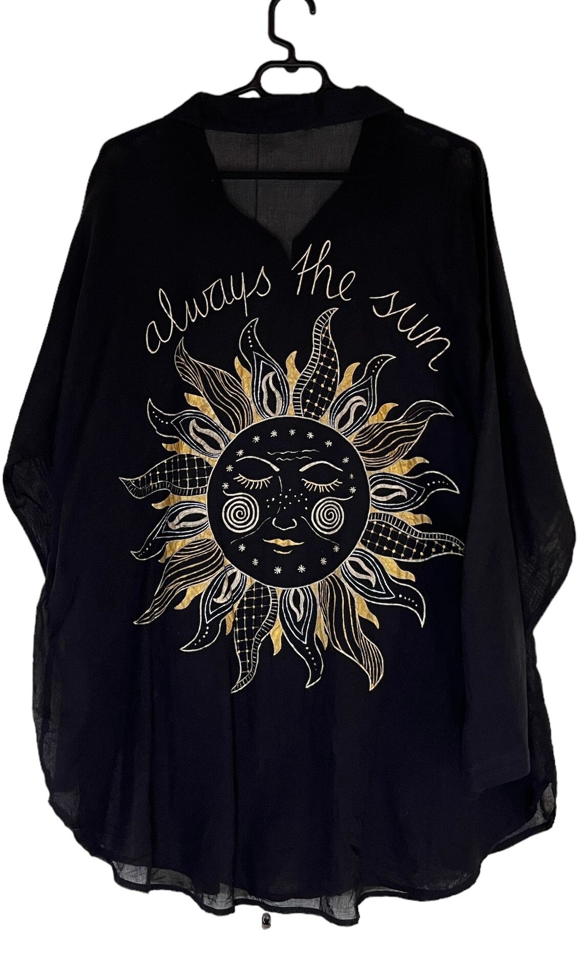 Handpainted sheer shirt Always the sun