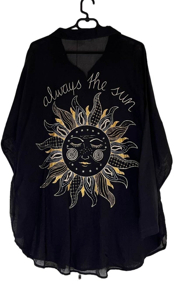 Handpainted sheer shirt Always the sun