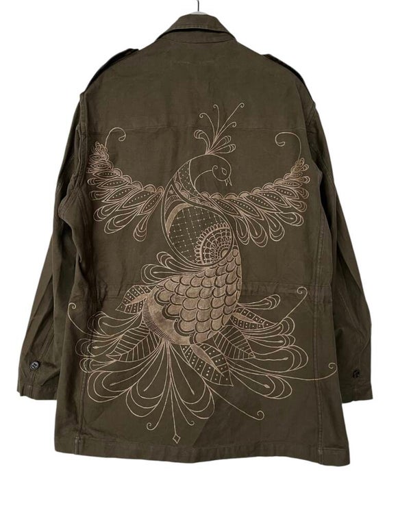 Handpainted, vintage, army jacket Phoenix XL
