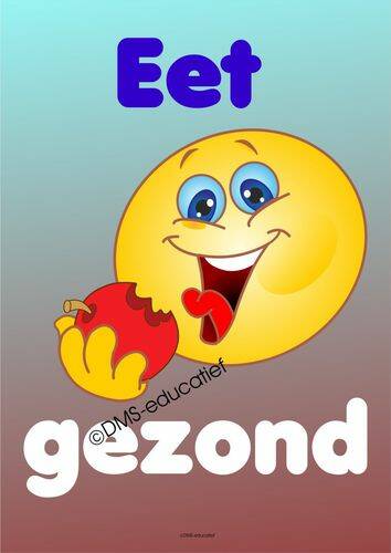 Poster afspraken 'Eet gezond' om leerlingen gezonde voeding eten aanleren