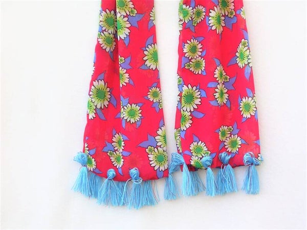 DAISIES SCARF with TASSELS