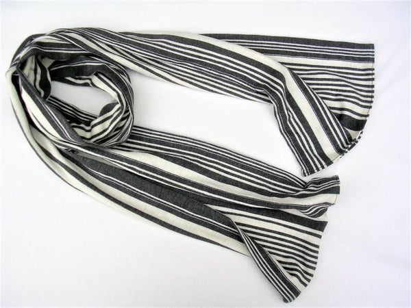 GREY CREAM STRIPED SCARF