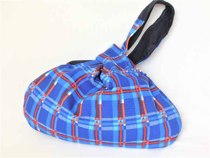 BLUE CHECKS KNOT BAG