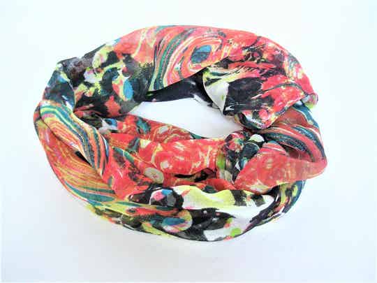 ORANGE GAUZE LOOP SCARF