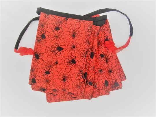 BLACK SPIDERS & WEBS on ORANGE BUNTING