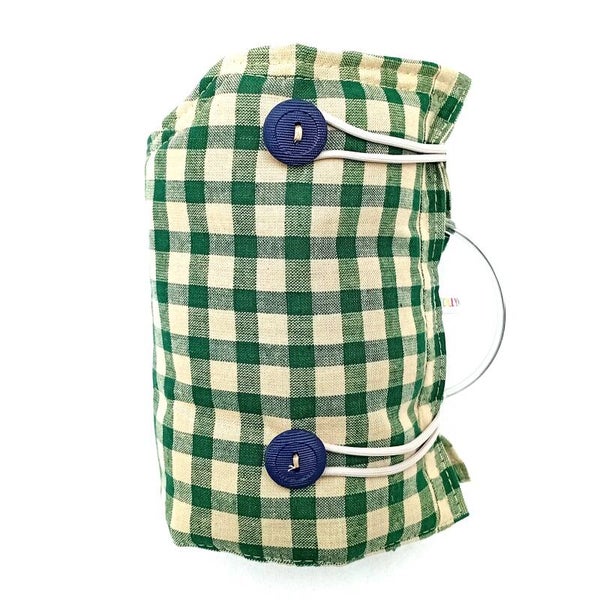 S/M GREEN BEIGE CHECKS 19x34.5cms 6GBC