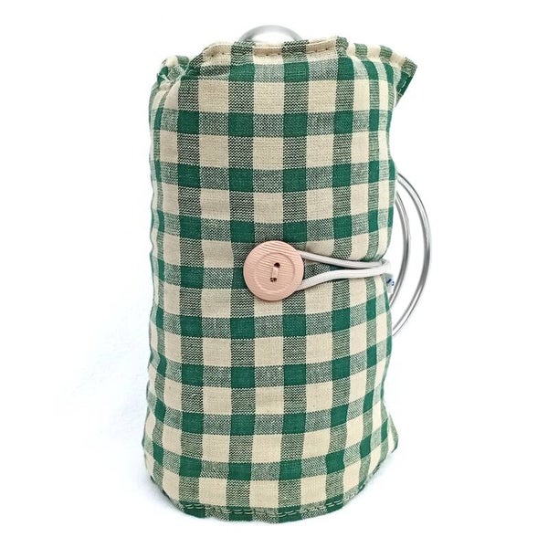 SMALL TALL GREEN BEIGE CHECKS 19x30cms