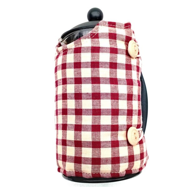 WINE RED, BEIGE CHECKS MEDIUM 18/19x36cms