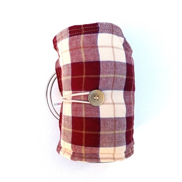 SMALL MEDIUM CREAM BURGUNDY 19.5x35cms