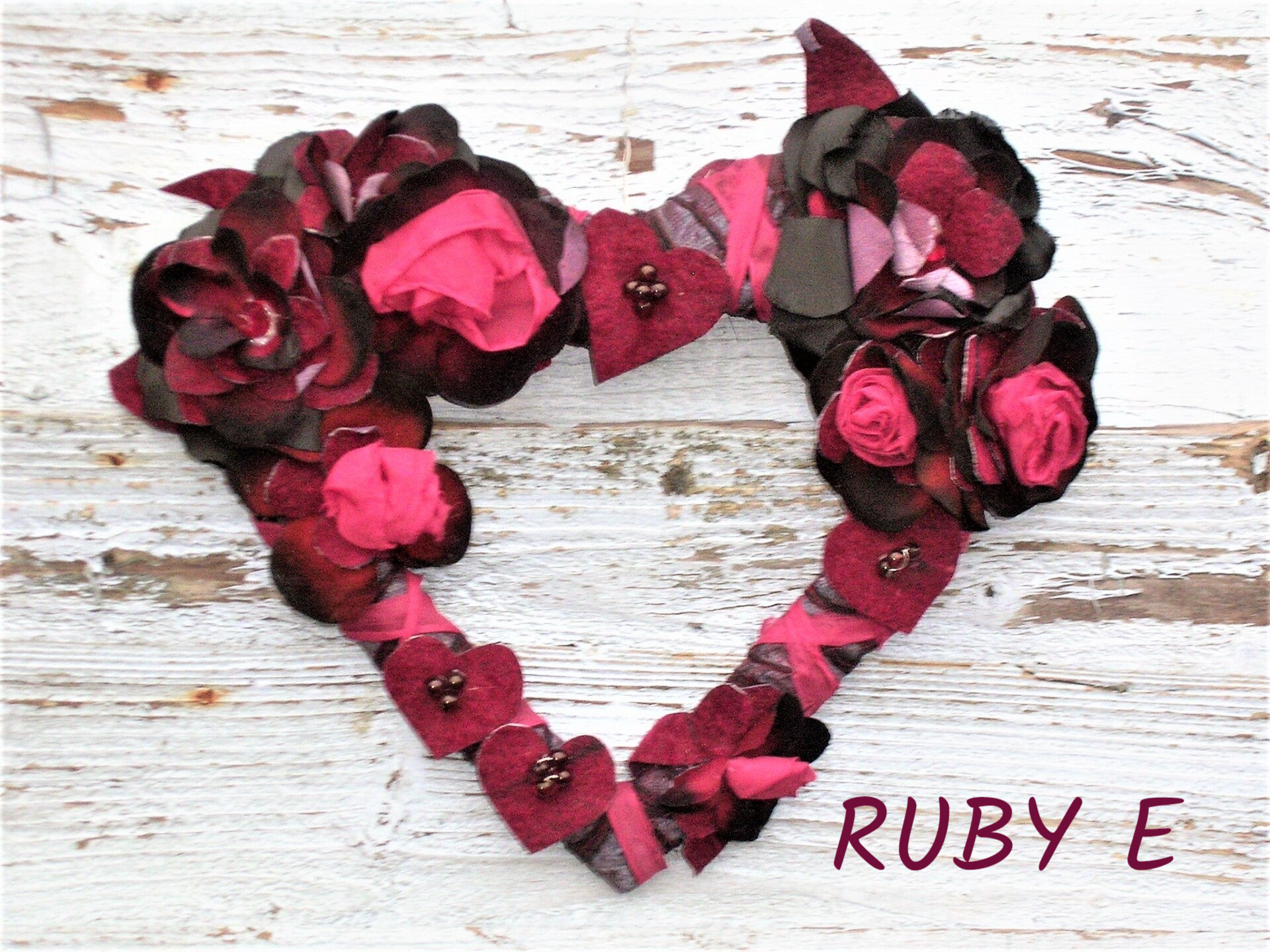 FLORAL HEART WREATH - RUBY E