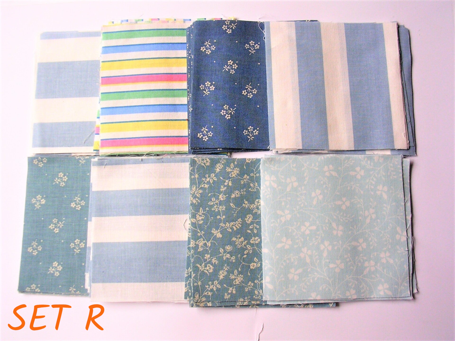 PATCHWORK FABRIC SQUARES - SAND SEA