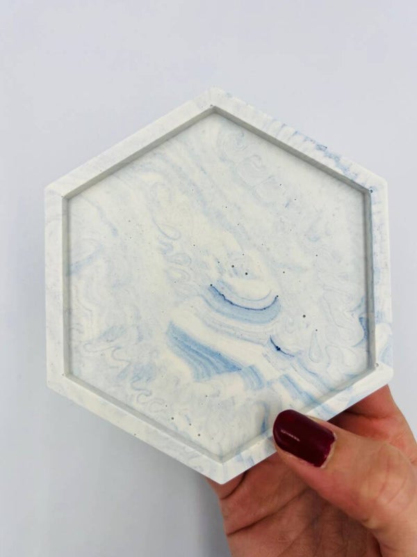 Vide poche hexagonal bleu