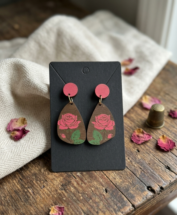 1.Boucles d’oreilles en bois