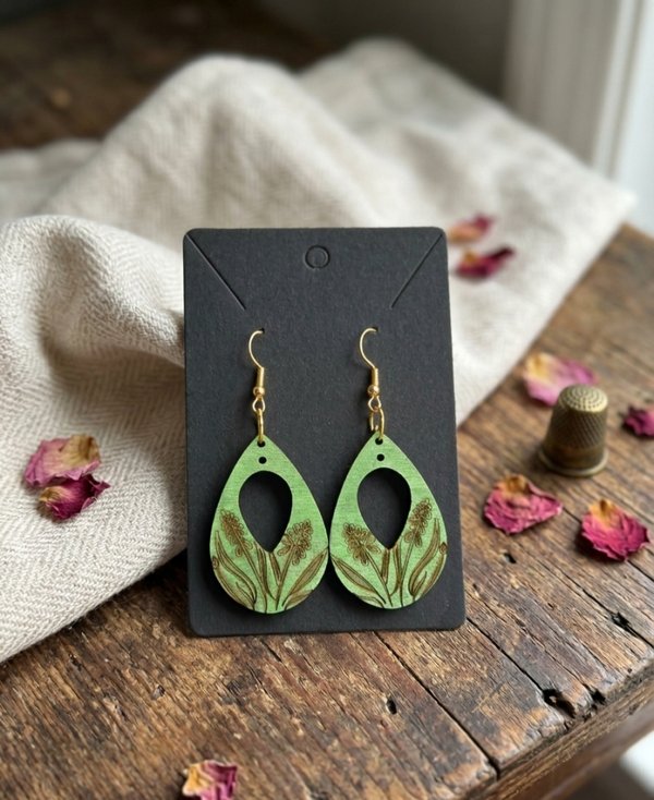 2.Boucles d’oreilles en bois