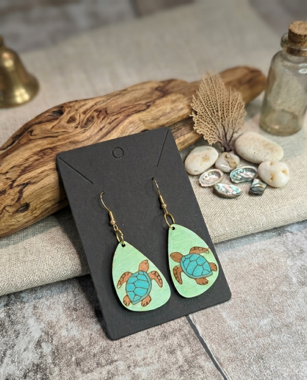 9.Boucles d’oreilles en bois