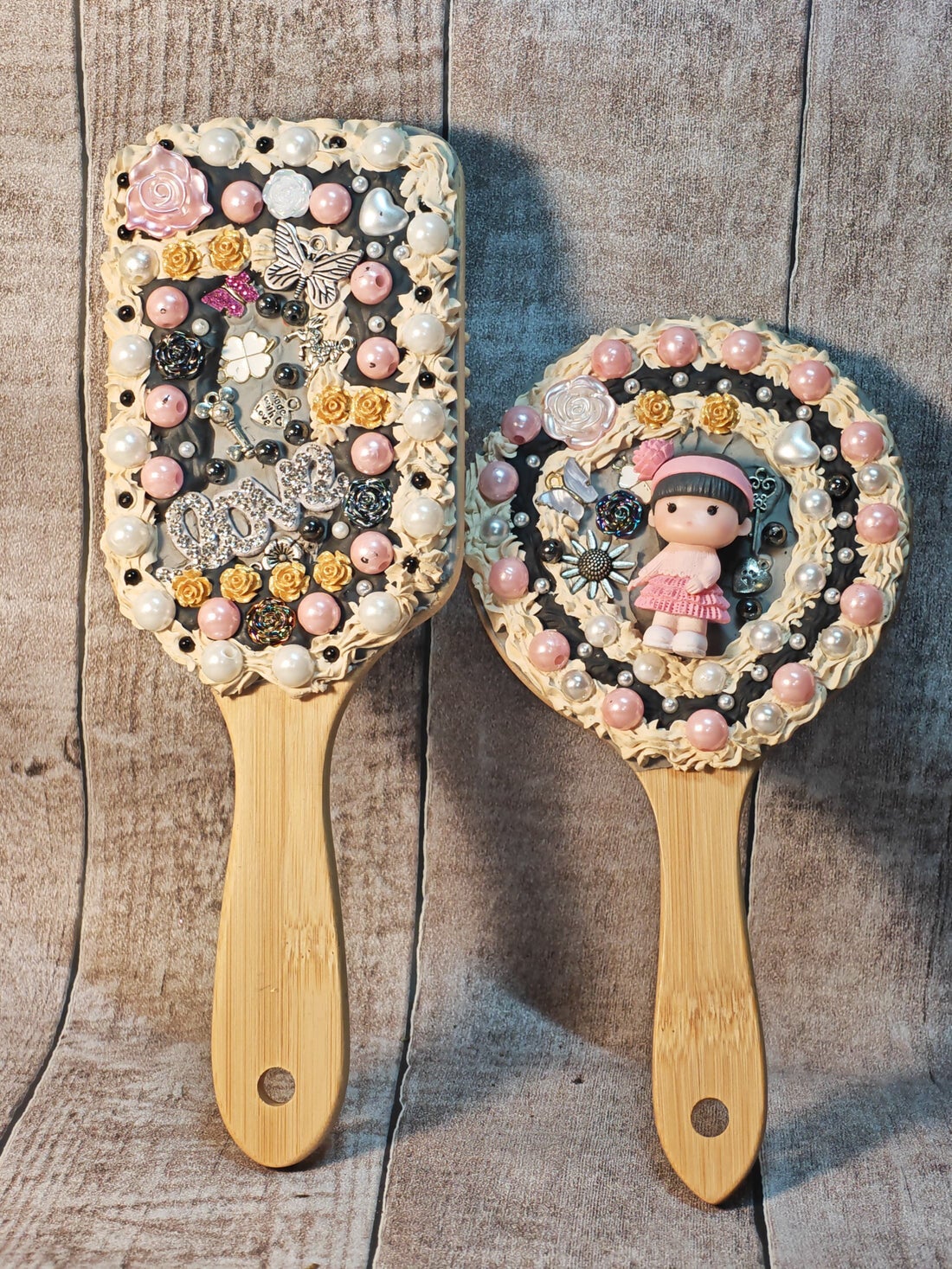 ✨ Duo Féerique : Ensemble Miroir & Brosse "Douceur Kawaii" ✨