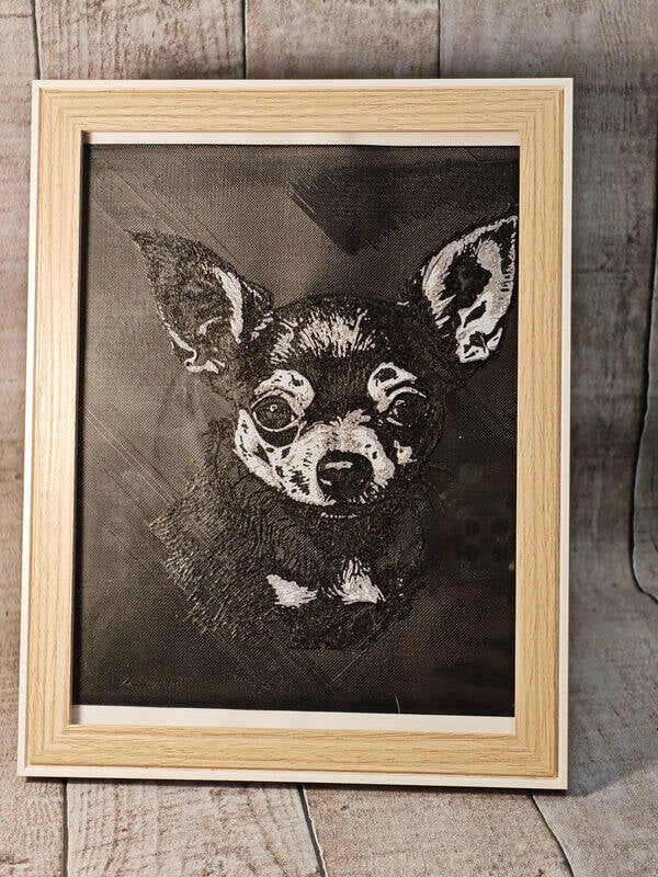 🖼️ Portrait d'Exception : Le Chihuahua en Relief 3D