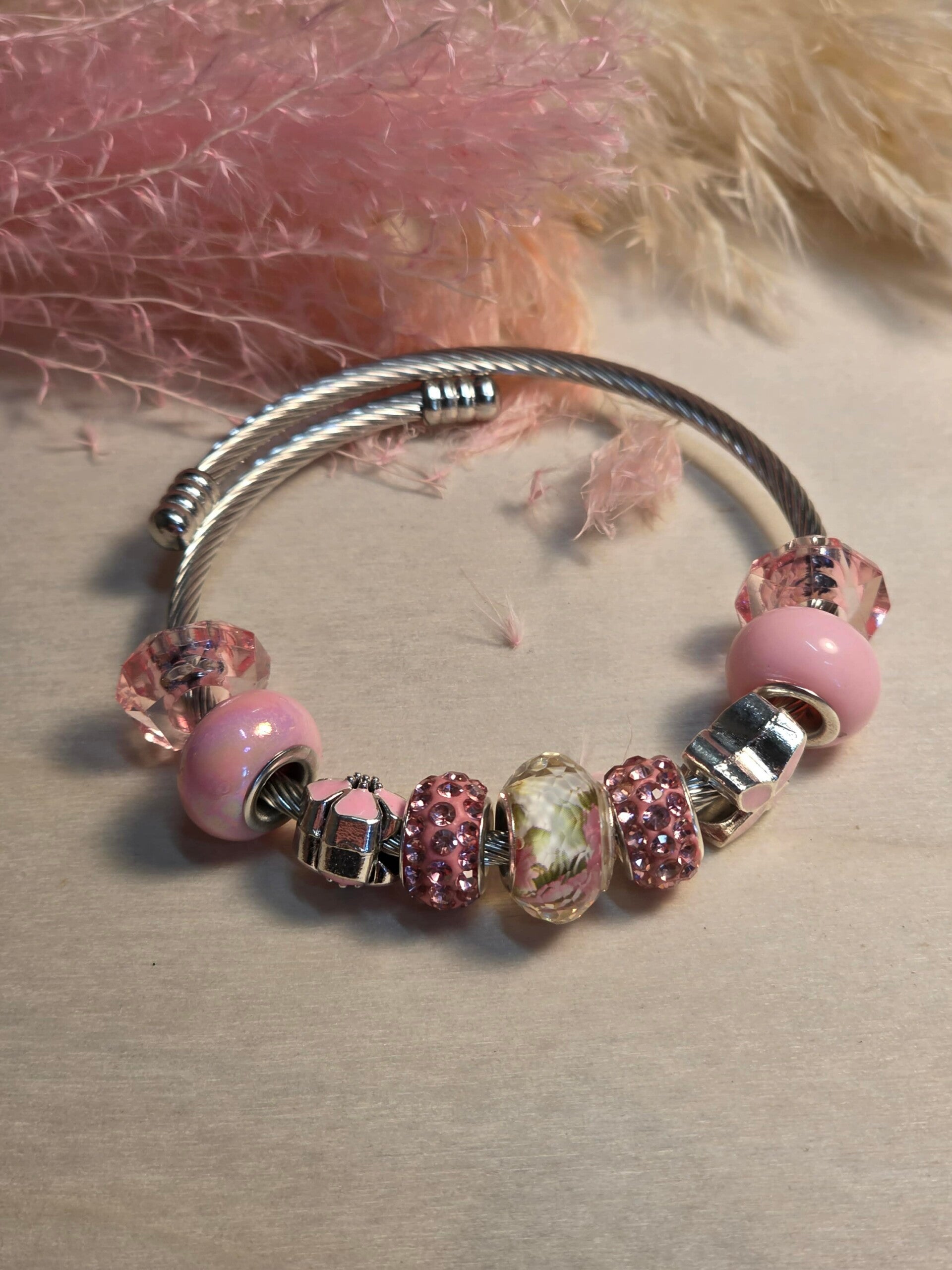 🌸Jonc Torsadé "Ametrine" – Harmonie de Perles Artisanales🌸