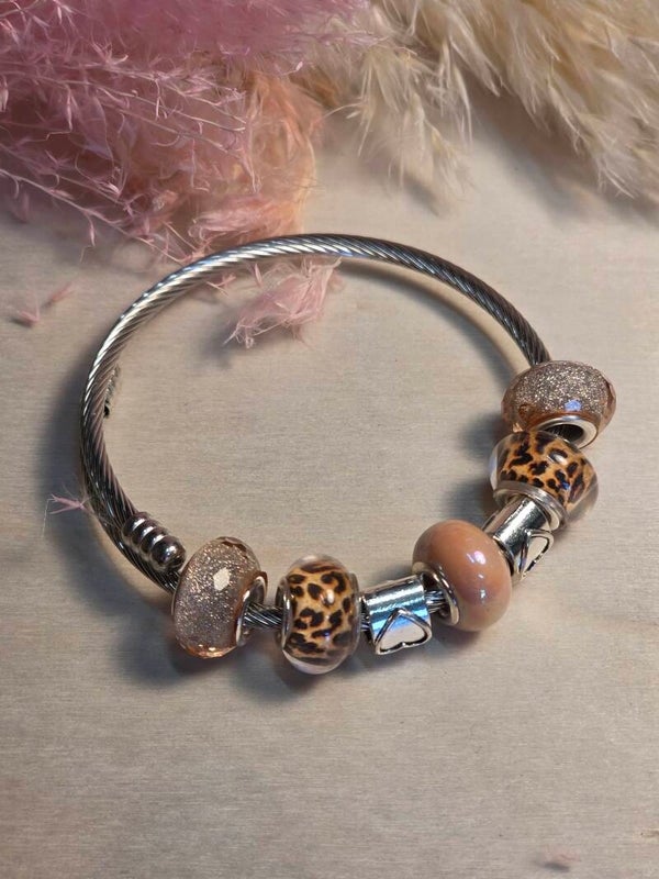​🐾 Bracelet Jonc "Éclat Sauvage" – Collection Safari Chic