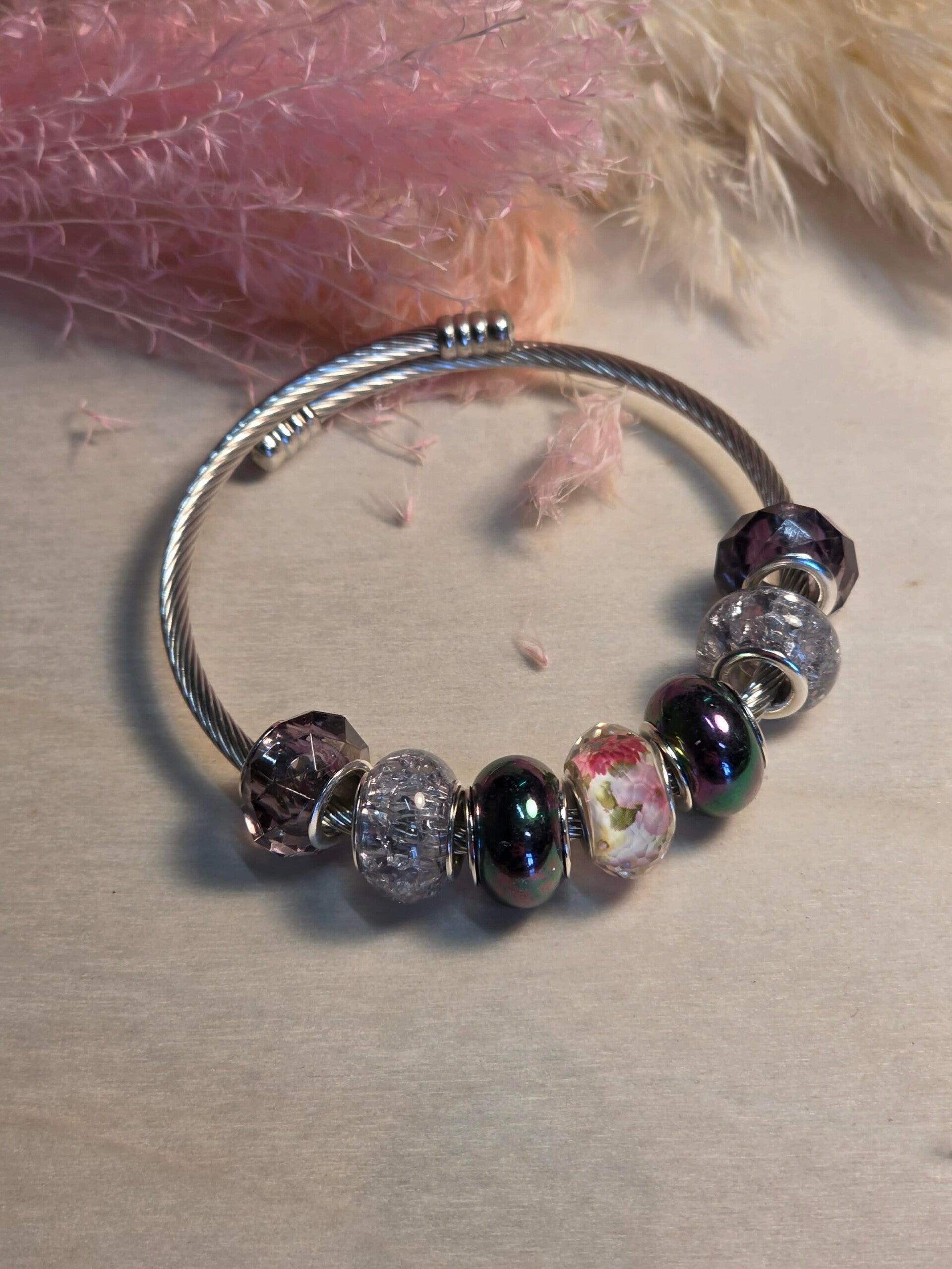 Jonc Torsadé "Ametrine" – Harmonie de Perles Artisanales