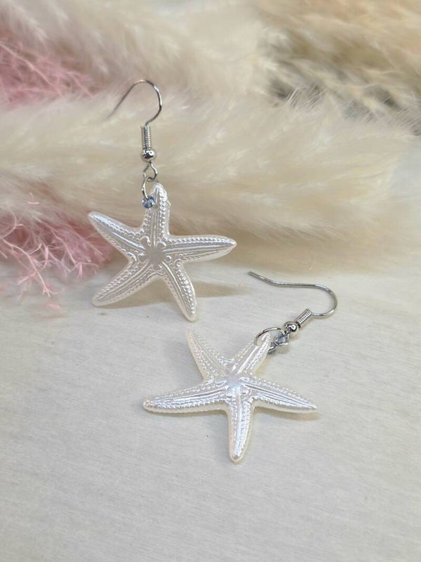 ​🐚 Boucles d'Oreilles "Étoile de Mer – Éclat Nacré