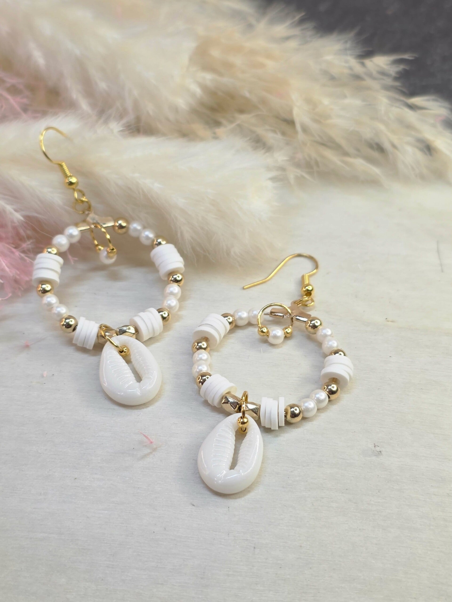 Boucles d’oreilles Coquillage Perlé – Élégance Bohème Chic