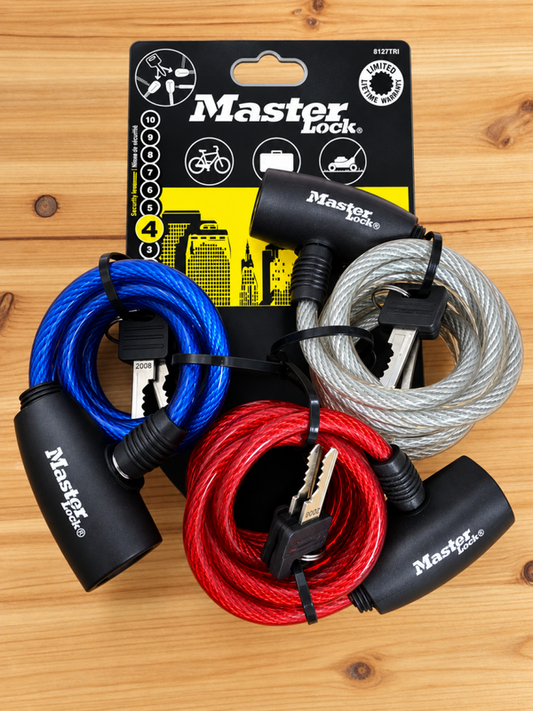 Cadenas antivol Master Lock – Lot de 3, une seule clé pour les trois
