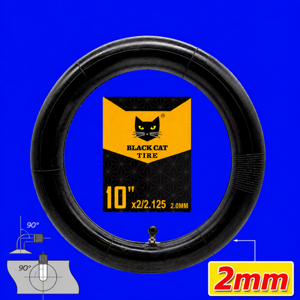 Chambre à air 10x2/2,125 Valve 90x90º  Black Cat Premium 2 mm