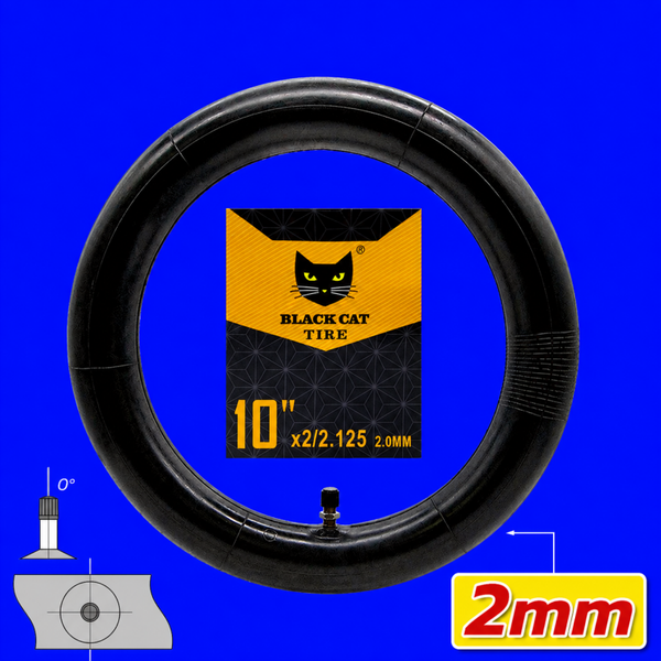 Chambre à air 10x2/2,125 Valve droite  Black Cat Premium 2 mm