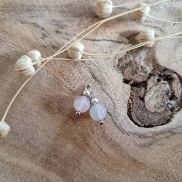 Oorbellen bedels Floweragaat - zilver