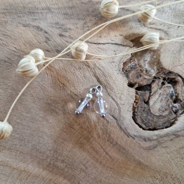 Oorbellen bedels Bergkristal - Zilver