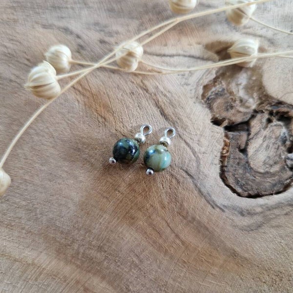 Oorbellen bedels Afrikaans turquoise - zilver