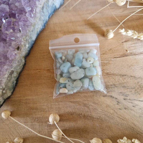 Zakje edelsteenkralen Amazoniet