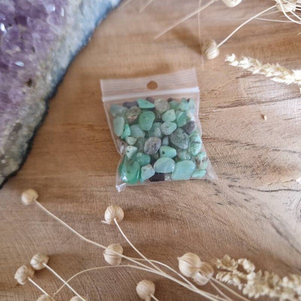Zakje edelsteenkralen Chrysopraas