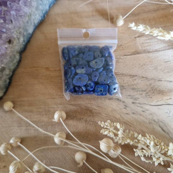 Zakje edelsteenkralen Lapis lazuli