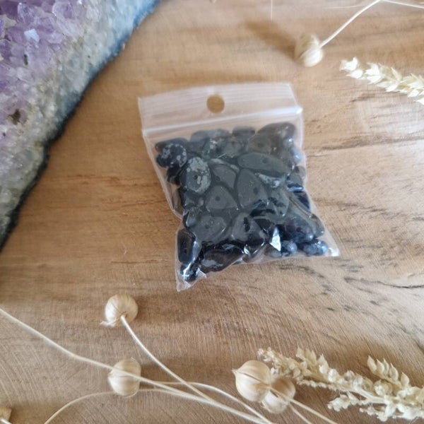 Zakje edelsteenkralen Sneeuwvlok obsidiaan