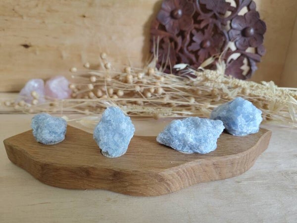 Jaarringsteker blauwe kwarts ruw